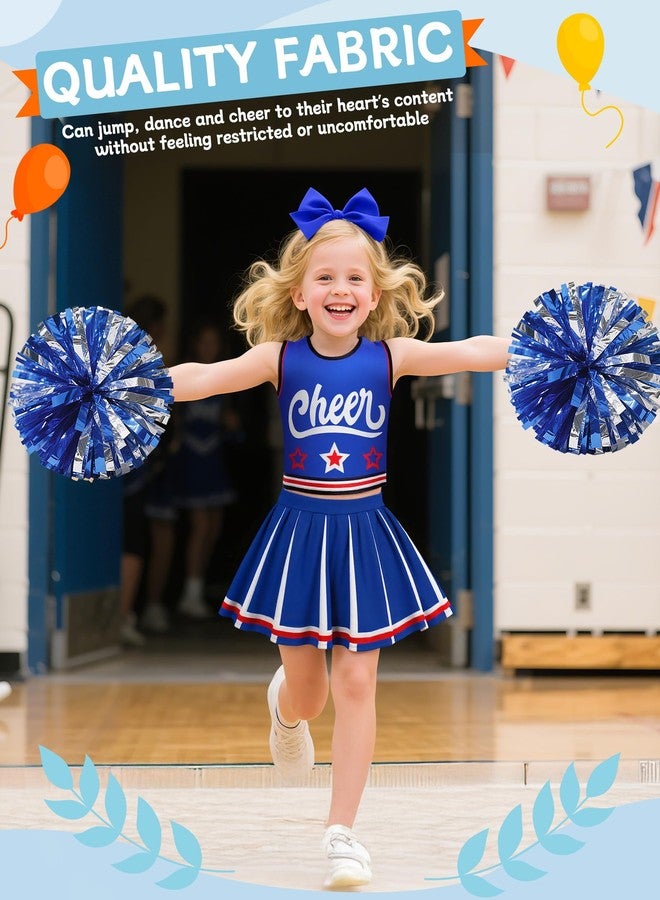 JenPen Cheerleader Costume for Girl, Cute Cheerleading Outfit Cheer Leader Dress for Halloween Cheerleader Gifts(5-7 Year,Blue) - Image 5